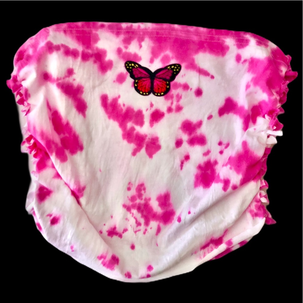 Tie Dye BUTTERFLY Cropped Tubed Top